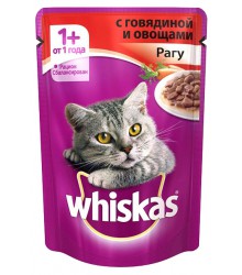 WHISKAS® «Рагу с говядиной и овощами» 85 г