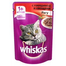 WHISKAS® «Рагу с говядиной и овощами» 85 г