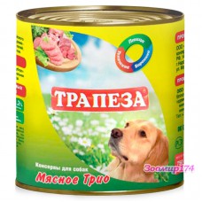 Трапеза с мясным трио - консерва для собак 750гр