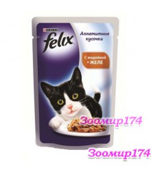 Felix (Феликс) Кусочки в желе для кошек с индейкой 85 гр (пауч)