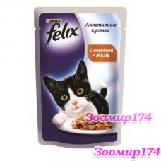 Felix (Феликс) Кусочки в желе для кошек с индейкой 85 гр (пауч)