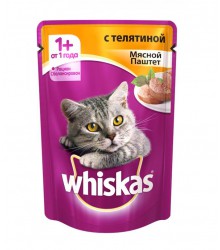 WHISKAS® «Мясной паштет с телятиной» 85 г