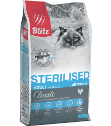 Blitz Classic Sterilised Cats Chicken сухой корм для стерилизованных кошек с курицей