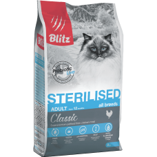 Blitz Classic Sterilised Cats Chicken сухой корм для стерилизованных кошек с курицей