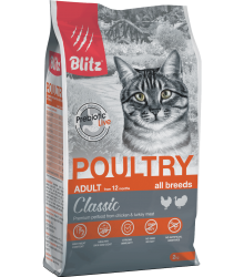 Blitz Adult Classic Poultry Cats сухой корм для взрослых кошек с домашней птицей