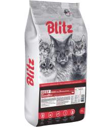 Blitz Adult Cats Sensitive сухой корм для взрослых кошек с говядиной 10кг